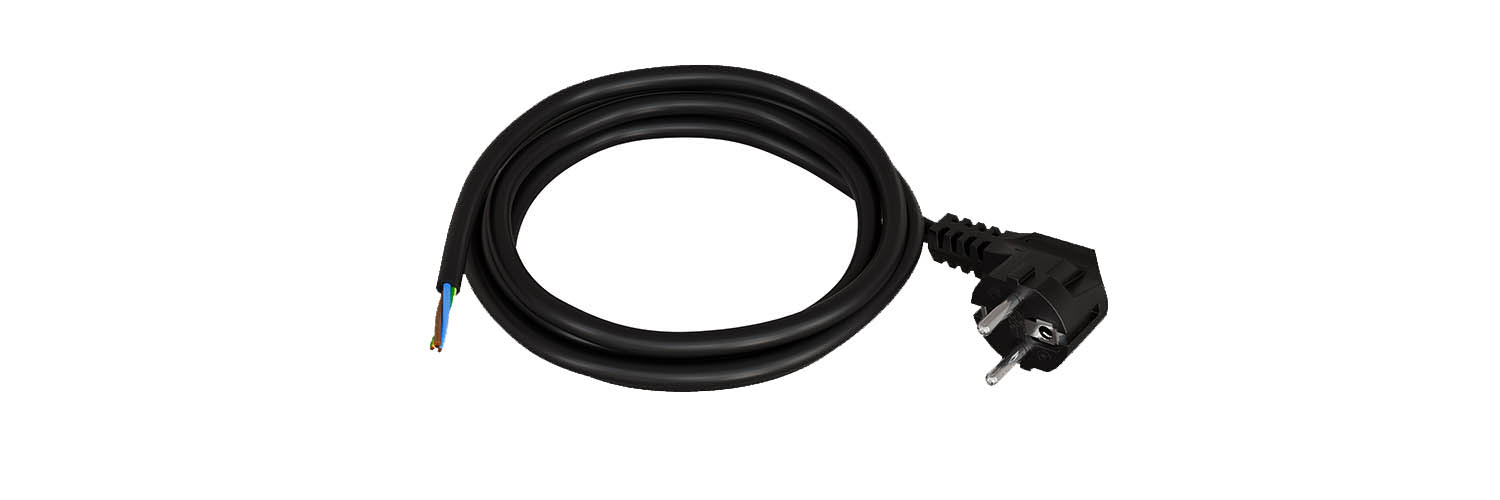 Кабель H05VV F 3G075 з вилкою DE 1 R 2 чорний