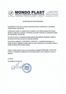 Scrisoare recomandare completata semnata